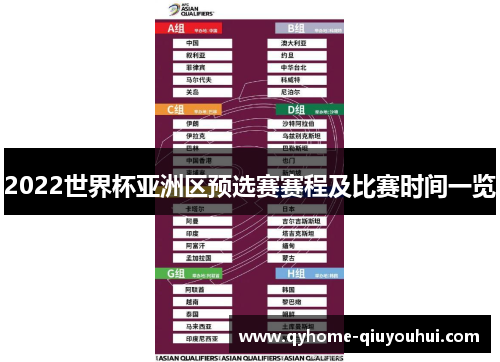 2022世界杯亚洲区预选赛赛程及比赛时间一览